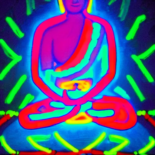 Image similar to neon buddha