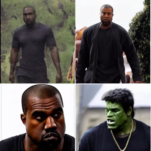 Prompt: kanye west as the hulk