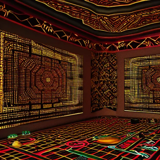 Prompt: casino patterns, aesthetic octane render, 8 k hd resolution, hr giger, mc escher style djinns