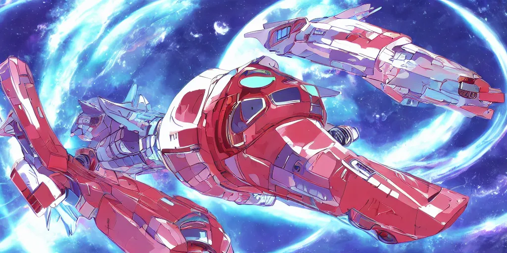 Prompt: Tardigrade shaped space ship in space, Hyper detailed, Anime, Gurren Lagan, 4k, Illustration