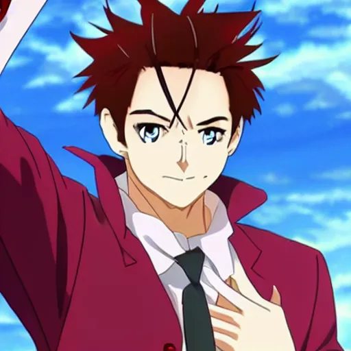 Image similar to robert downey as anime character, kyoto animation, magical