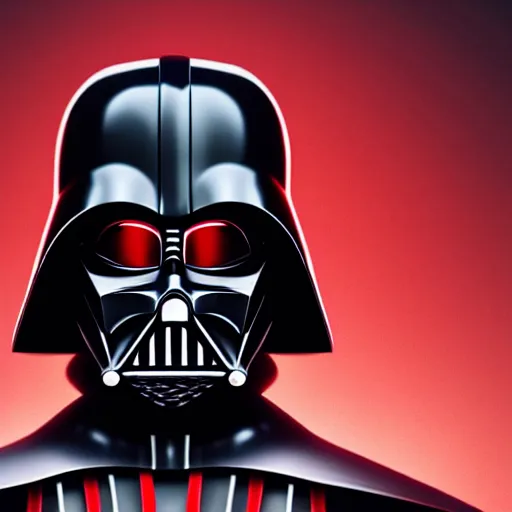 Prompt: darth vader but his suit is red, high detail, 8 k