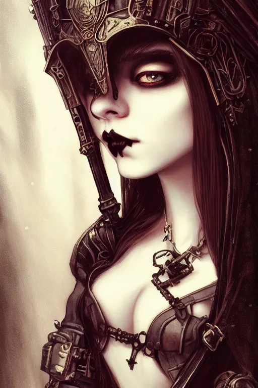 Image similar to beautiful and gothic and evil and luxury and dieselpunk young medieval female knight portrait like blackpink lisa +smoky eyes+front face with light flowing hair, ultradetail face, art and illustration by tian zi and craig mullins and WLOP and alphonse mucha, fantasy, intricate complexity, human structure, human anatomy, fantasy character concept, watermark, blurry, hyperrealism 8k