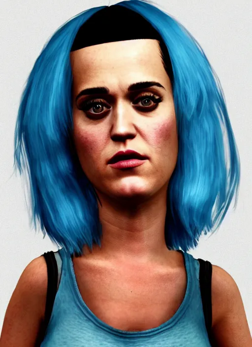 Image similar to Homeless portrait of Katy Perry, in GTA V, Stephen Bliss