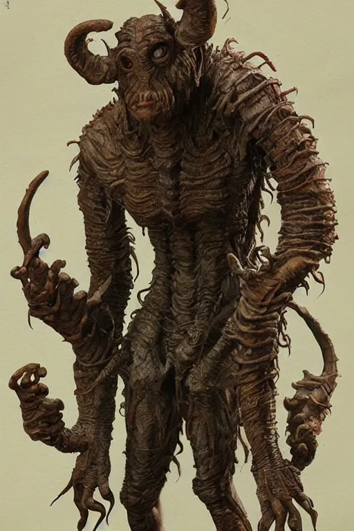 Prompt: creature concept art, weta studios, Guillermo Del Toro, pans labyrinth, Hellboy