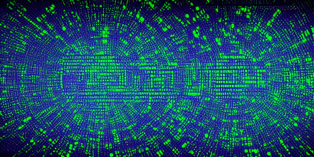 Prompt: sci Fi data readouts, dark screen, cave scan, numbers and lines, colorful