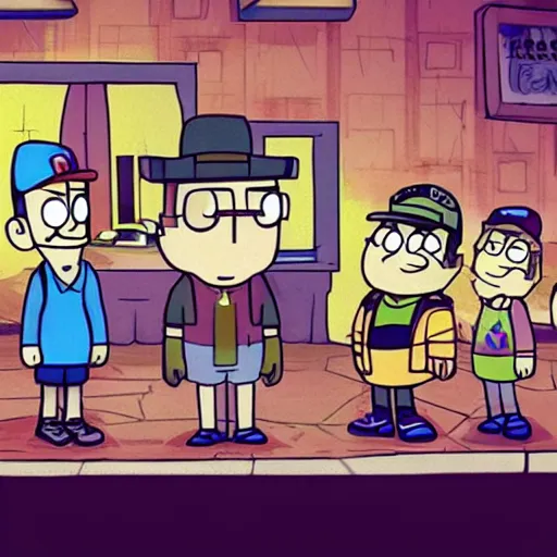 Image similar to gravity falls, cctv style