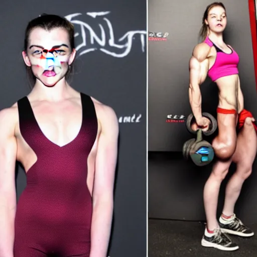 Prompt: anya taylor - joy musclegirl