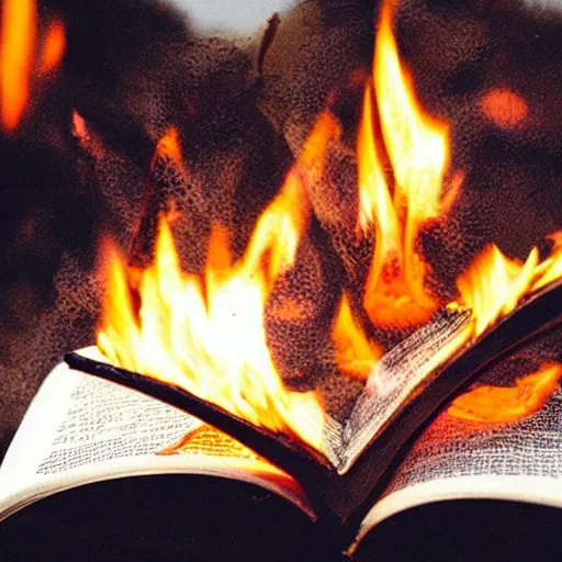 Image similar to campfire with flames creating the shape of a book