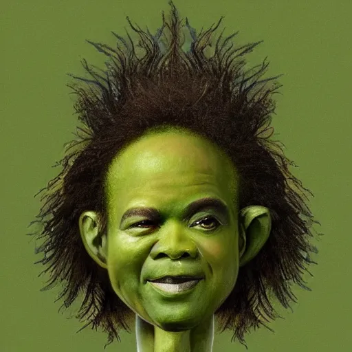 Image similar to a dish of justin beibers face fused with okra veg with green stalky ( ( green justin beiber face ) ), okra shaped stalk nose, oprah okra winfrey sentient veg, by greg rutkowski