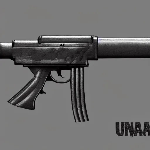 Image similar to submachine gun in Unreal Engine, concept art