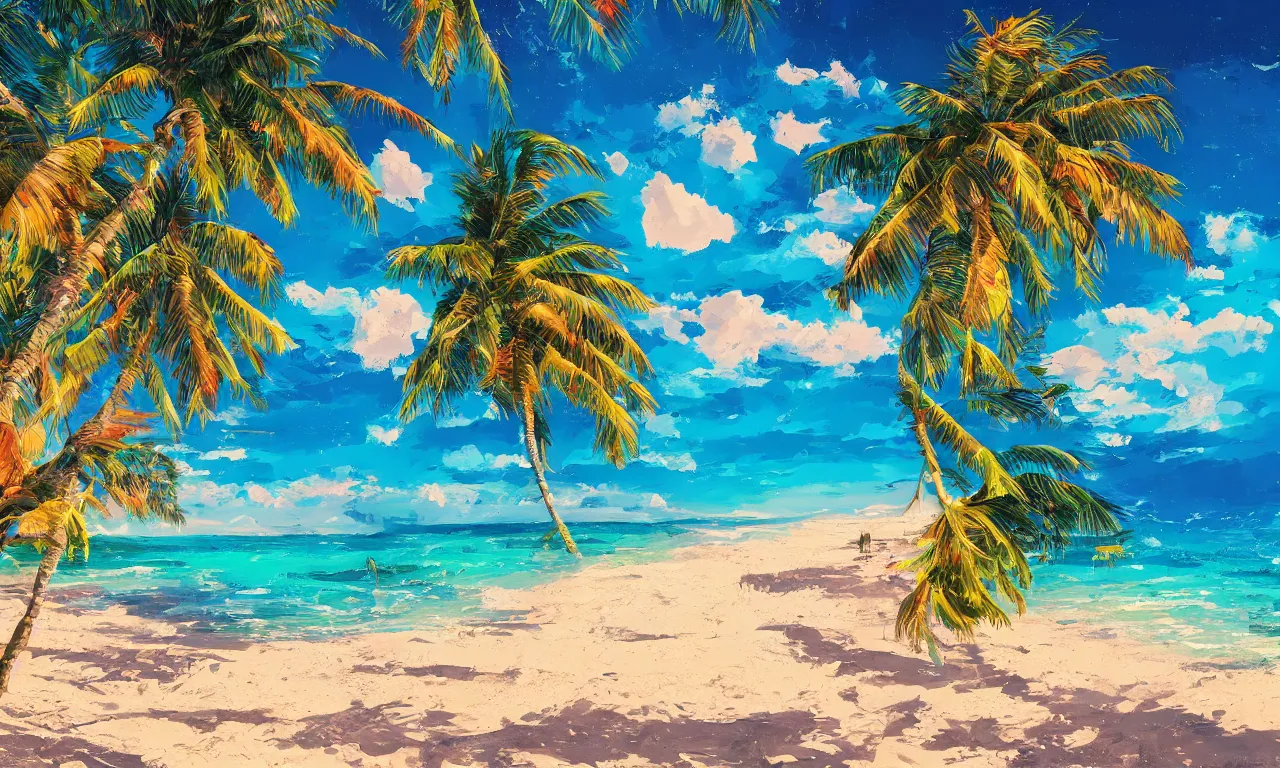 Image similar to paradise beach by alena aenami artworks in 4 k