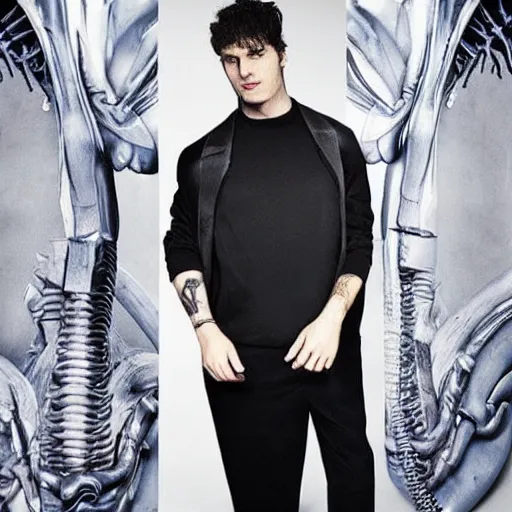 Image similar to giger hugo boss xenomorph fashion