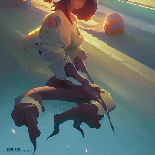 Image similar to hero world fooly cooly, behance hd by jesper ejsing, by rhads, makoto shinkai and lois van baarle, ilya kuvshinov, rossdraws global illumination