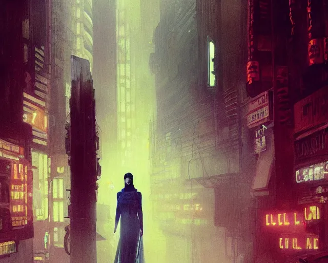 Image similar to 2 0 1 8 blade runner movie still girl look at the cityscape from roof perfect face fine realistic face pretty face reflective polymer suit tight neon puffy jacket blue futuristic sci - fi elegant by denis villeneuve tom anders zorn hans dragan bibin thoma greg rutkowski ismail inceoglu illustrated sand storm alphonse mucha