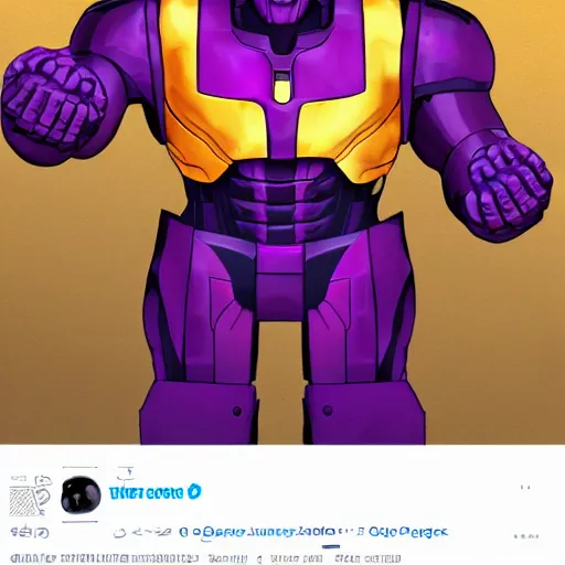 Prompt: Thanos is a robot, concept art, digital art, well detailed, trending on artstation