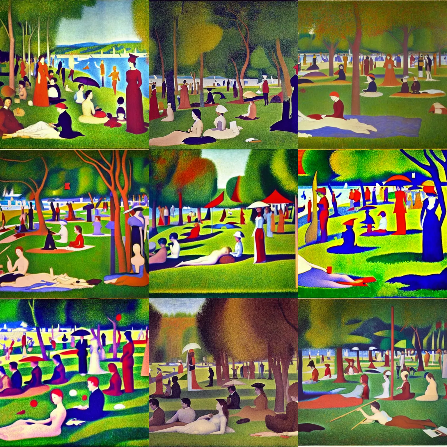 Prompt: A Sunday Afternoon on the Island of La Grande Jatte by Barnett Newman