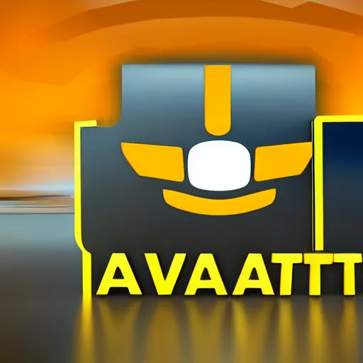 Image similar to Avast Antivirus logo, high-quality render, digital design