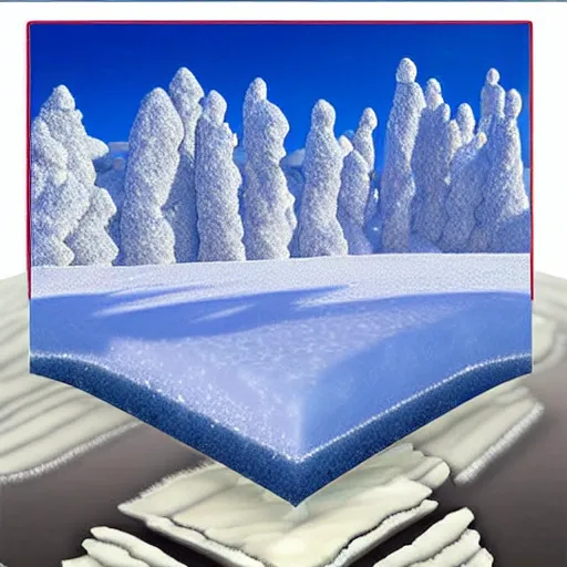 Prompt: magnet crystal snow dune ice lattice world