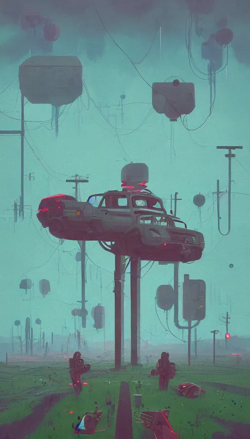 Prompt: rage, by simon stalenhag