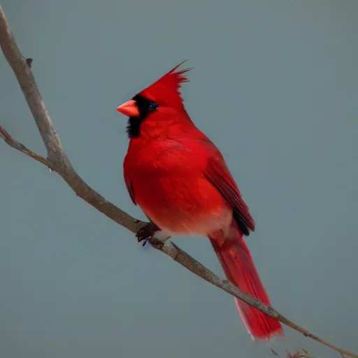 Prompt: a beautiful male Cardinal next to a moth moth, a beautiful moth, sitting on a tree branch with blue sky and river in background, bokeh focus, don't forget the moth