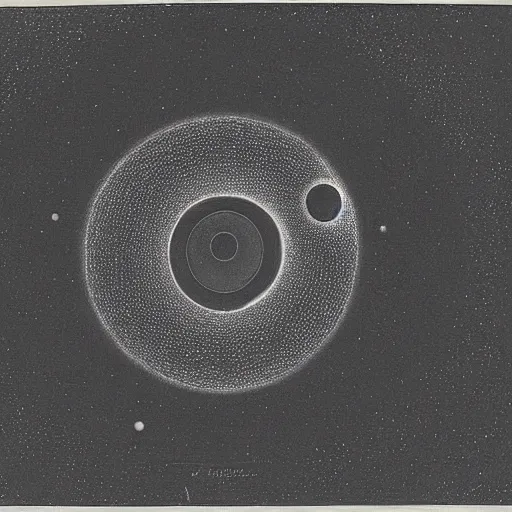 Prompt: A beautiful print of a black hole. This hole appears to be a portal to another dimension or reality, and it is emitting a bright, white light. There are also stars and other celestial objects around it. cyber noir by Nicolas Mignard delicate, unified