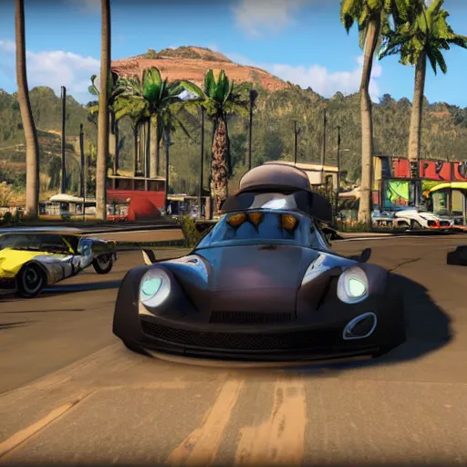 Image similar to rick sanchez in forza horizon game