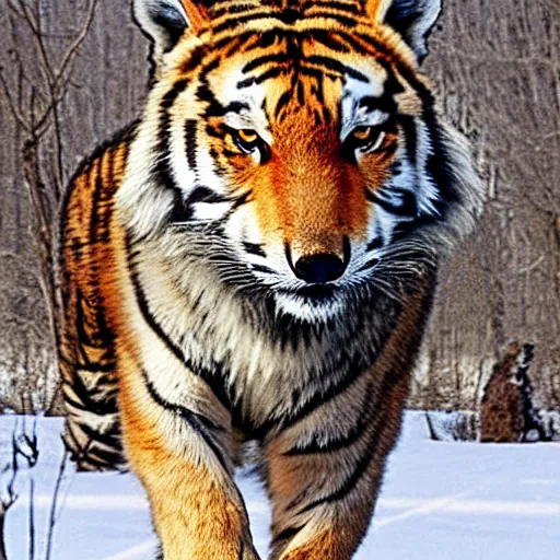 Image similar to half wolf, half tiger