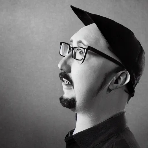 Prompt: Doug Walker Nostalgia Critic is god in heaven, dramatic lighting, photograph, bright