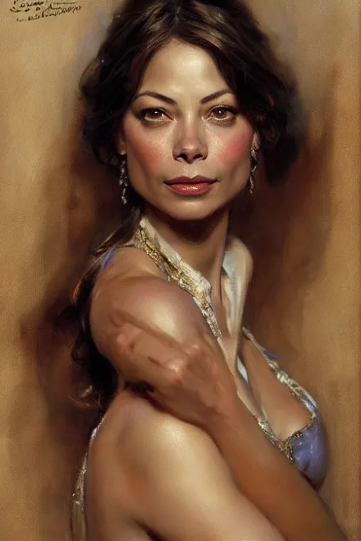 Image similar to detailed portrait of kristin kreuk, painting by gaston bussiere, craig mullins, j. c. leyendecker