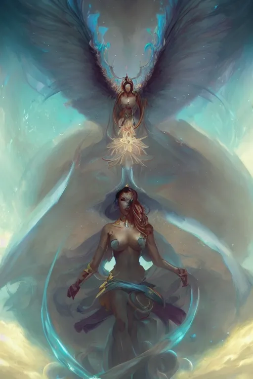 Image similar to a beautiful seraphim by pete mohrbacher and artgerm and wlop, digital art, highly detailed, fantasy, mystical, Trending on Artstation HQ, deviantart, unreal engine, 4K UHD image