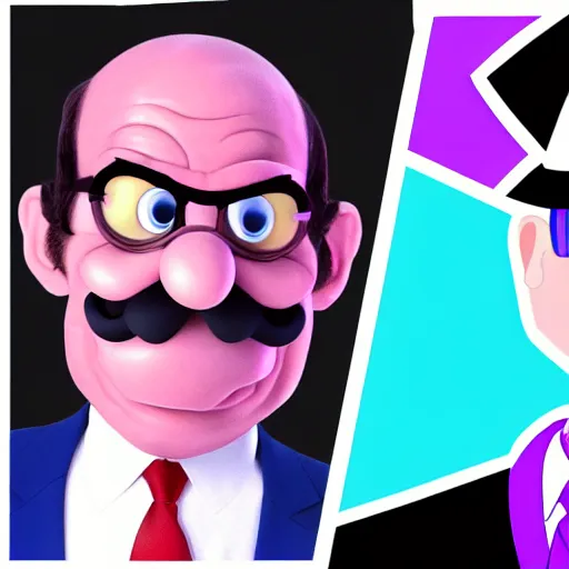 Image similar to president waluigi with vice president wario, real, real photo, photograph, photo, color