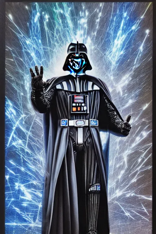 Prompt: poster portrait of darth vader advertising bud light, solarpunk, bright led lights, pudica pose gesture, by michelangelo, in white room, ultra - realistic and intricate, hdr 8 k