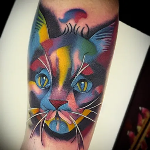 Image similar to clown cat tattoo design