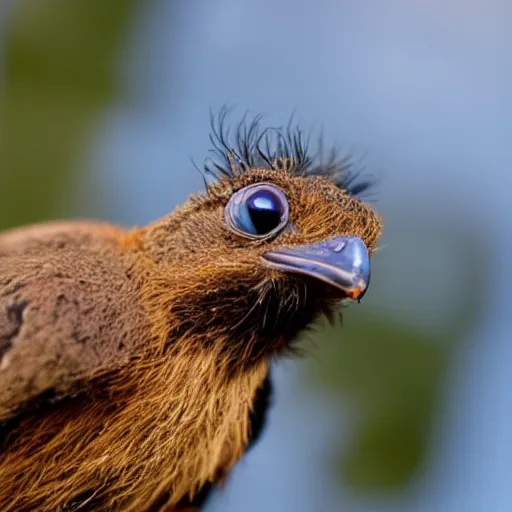 Image similar to a photo of a bird with a tarantula head