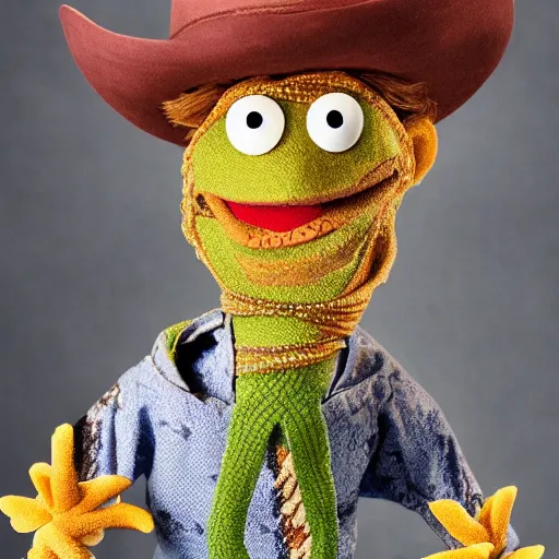 Image similar to cowboy snake jim henson muppet