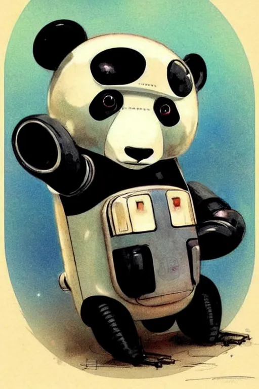 Prompt: ( ( ( ( ( 1 9 5 0 s retro future android robot panda. muted colors. childrens layout, ) ) ) ) ) by jean - baptiste monge,!!!!!!!!!!!!!!!!!!!!!!!!!