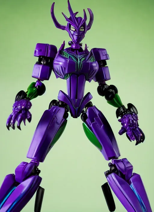Image similar to Transformers Decepticon Poison Ivy action figure from Transformers: Robots in Disguise (2015), symmetrical details, by Hasbro, Takaratomy, tfwiki.net photography, product photography, official media