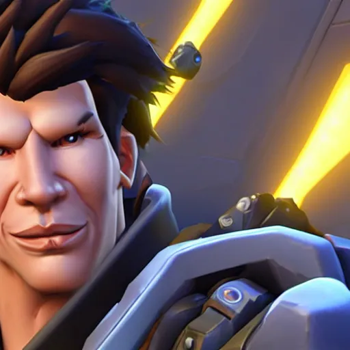 Image similar to Screenshot of Bogdanoff as an Overwatch hero