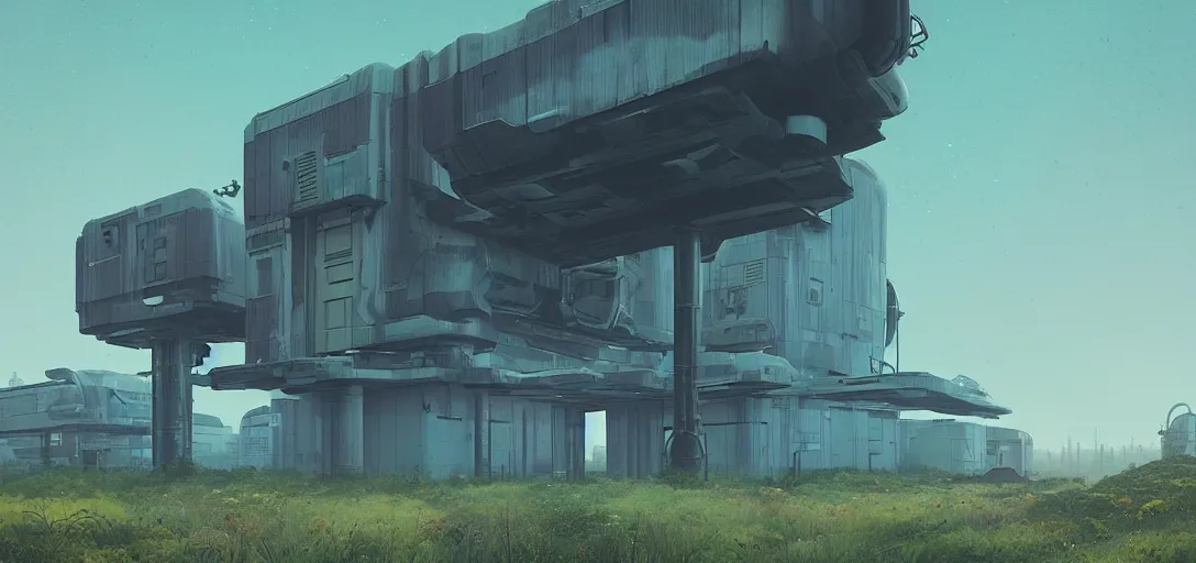 Image similar to futuristic abandoned solarpunk power station, sci - fi, digital art by beeple and simon stalenhag