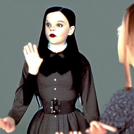 Prompt: Wednesday Addams doing TikTok dances