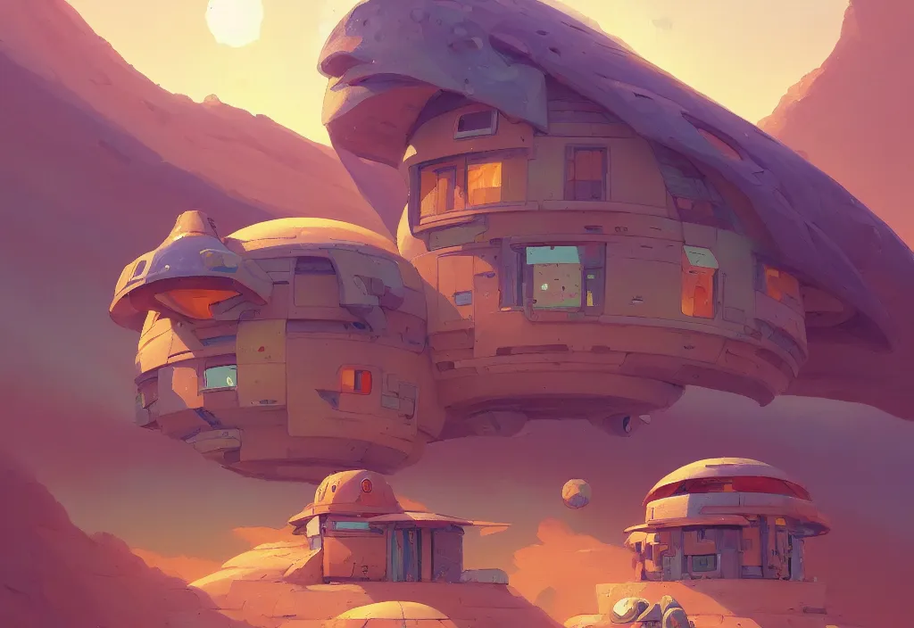 Image similar to a small futuristic chubby house in the desert, intricate oil painting, high detail illustration, sharp high detail, manga and anime 1 9 9 9, official fanart behance hd artstation by jesper ejsing and makoto shinkai, 4 k,