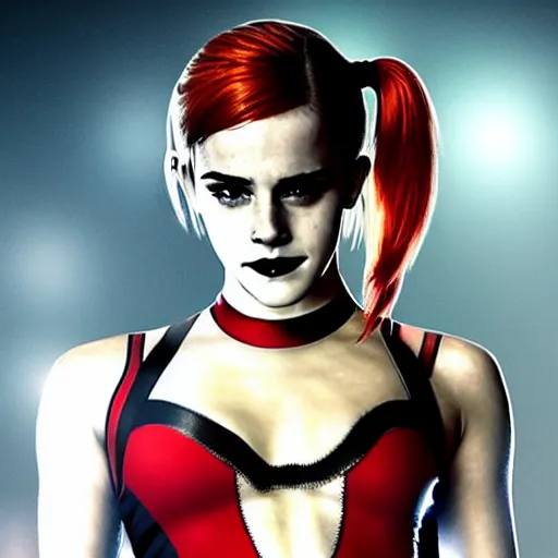 Image similar to Emma Watson as Harley Quinn