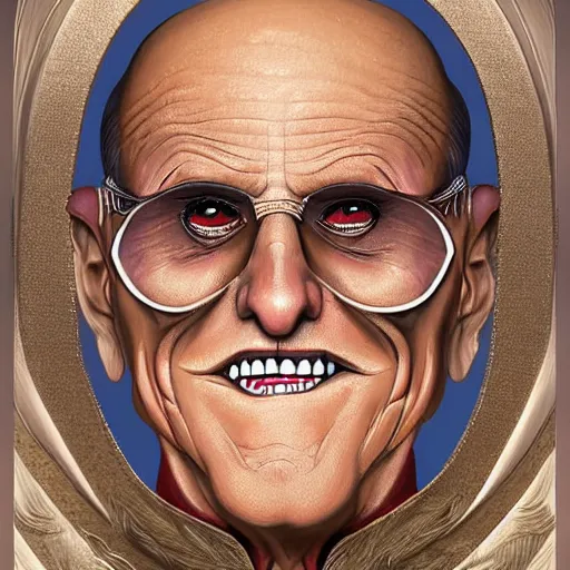 Image similar to digital painting of a rudy giuliani in a ballet custume by filipe pagliuso and justin gerard, symmetric, fantasy, highly, detailed, realistic, intricate