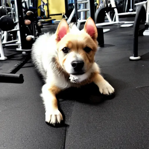 Image similar to a dog at the gym