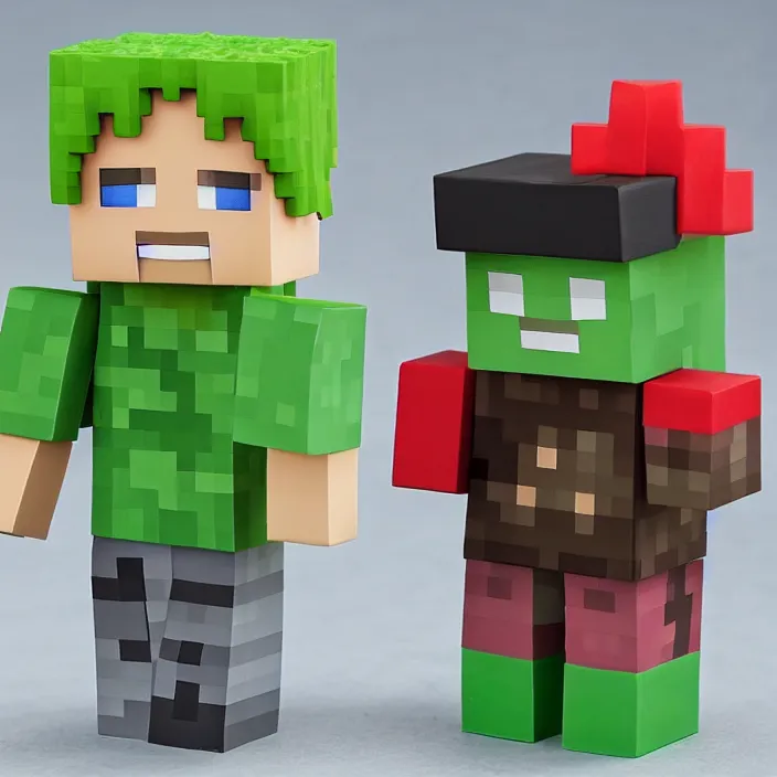 Image similar to Minecraft creeper, An anime Nendoroid of Minecraft creeper, figurine, detailed product photo