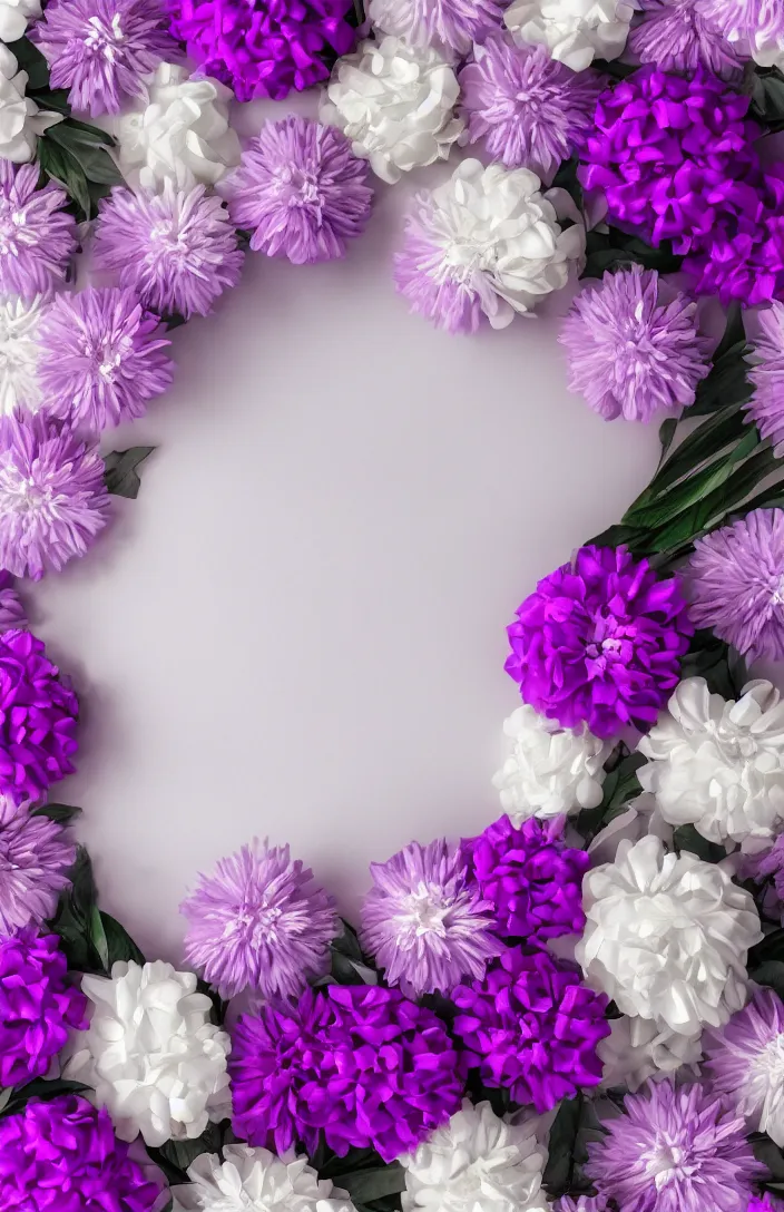 Image similar to bright cozy background image, soft pale - purple flowers, white background, dreamy lighting, background, photorealistic, printable, backdrop for obituary text