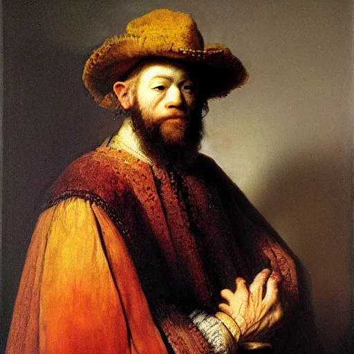 Prompt: painting of michael stipe by rembrandt