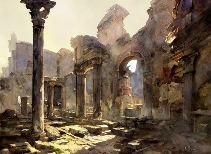 roman ruins painting