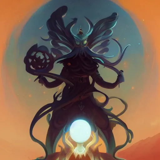 Image similar to The king of the sun by Peter Mohrbacher:5 Trending on Artstation:5